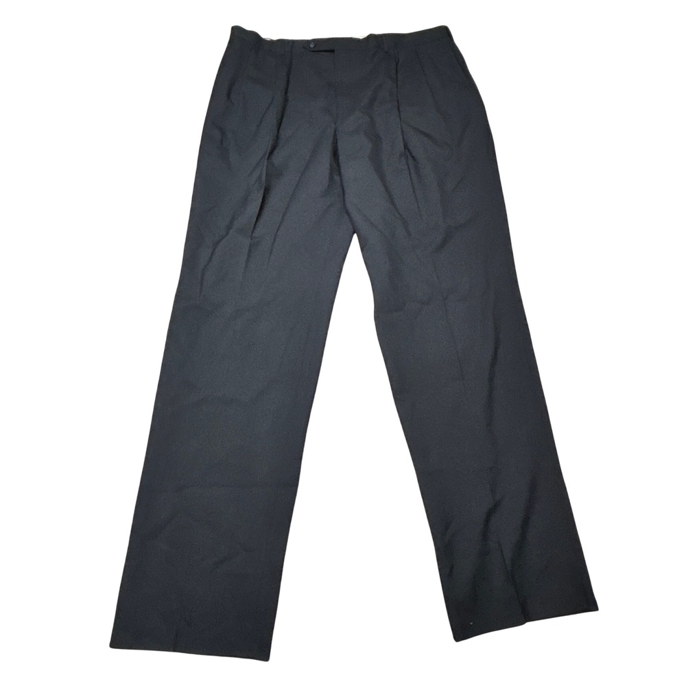 Corbin Lanyard II Mens 42 Reg Navy Blue Worsted Wool Pleated Trousers USA NWT